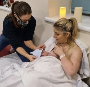 Meg Brierley of Birth Evolution Doula in Lancashire with Doula client